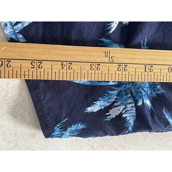Trunks Surf And Swim Mens Navy Blue Size M Palm Tree Short Sleeve Tropical Shirt - Picture 10 of 11